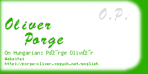 oliver porge business card